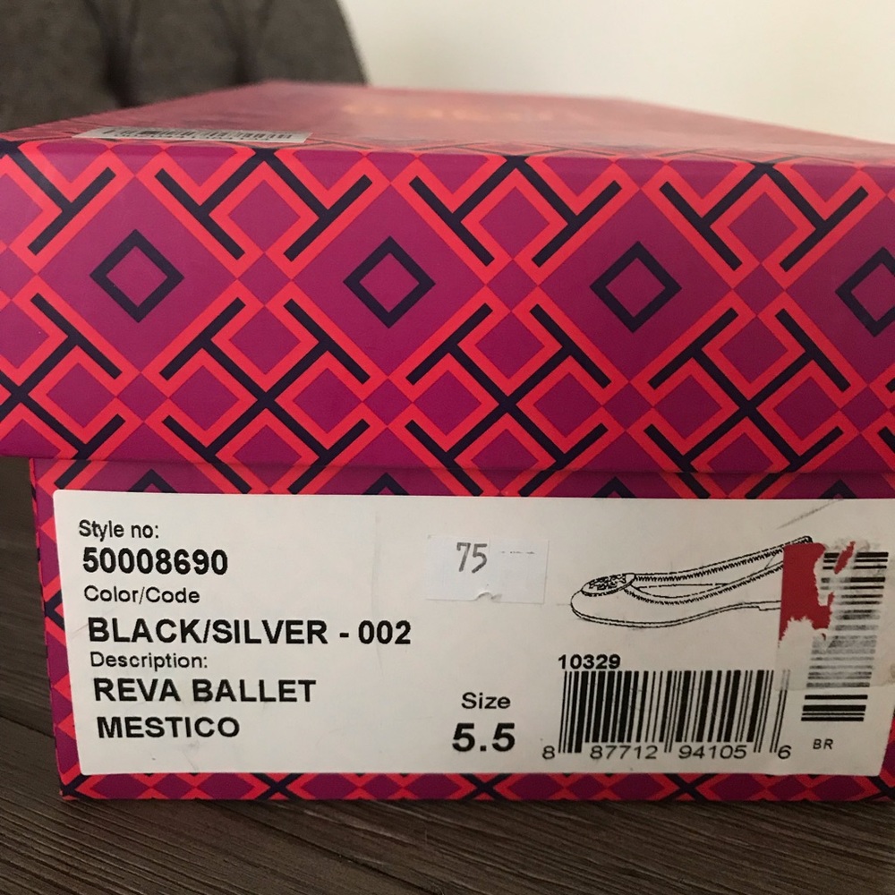 Tory Burch - Black/silver reva ballet flats 5.5